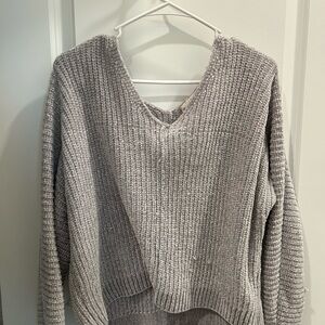 Cozy Gray V-Neck Sweater